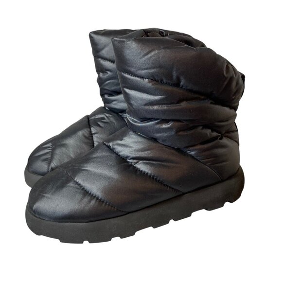 Piumestudio Luna Black Pillow Boot Womens 36 6/6.5 Evereve Ankle Bootie Vegan - Picture 1 of 8